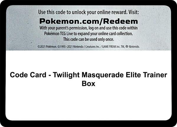 Code Card - Twilight Masquerade Elite Trainer Box [SV06 Twilight Masquerade]
