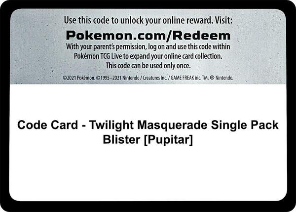 Code Card - Twilight Masquerade Single Pack Blister [Pupitar] [SV06 Twilight Masquerade]