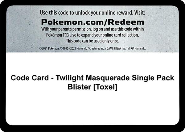 Code Card - Twilight Masquerade Single Pack Blister [Toxel] [SV06 Twilight Masquerade]