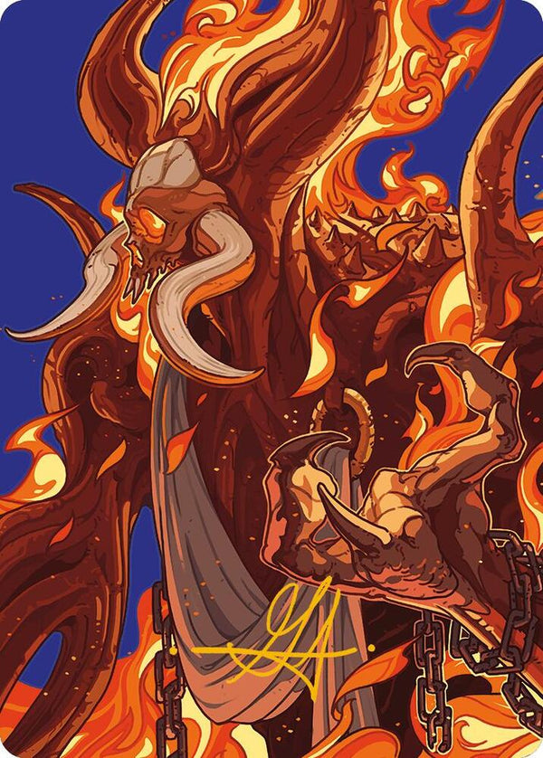 Phlage, Titan of Fire's Fury Art Card (Gold-Stamped Signature) (50) [Modern Horizons 3 Art Series]