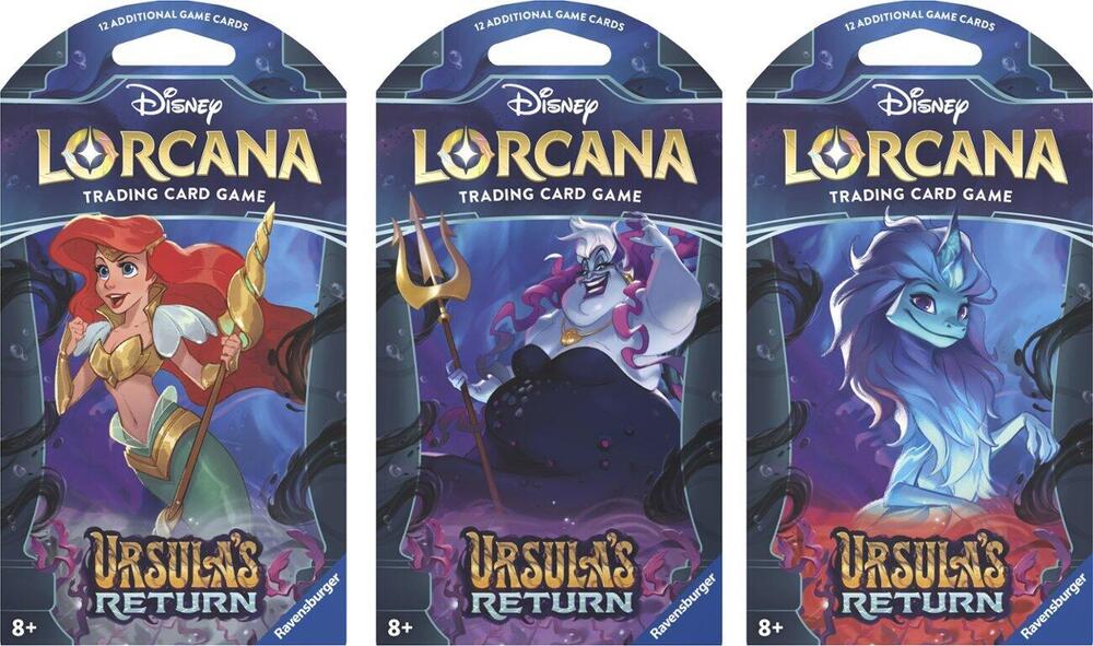 Disney Lorcana Ursulas Return Sleeved Booster Pack Art Bundle Set of 3