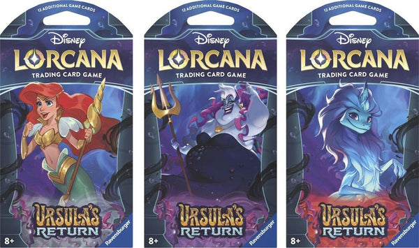 Disney Lorcana Ursulas Return Sleeved Booster Pack Art Bundle Set of 3