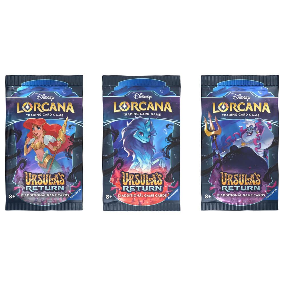 Disney Lorcana Ursulas Return Booster Pack Art Bundle Set of 3