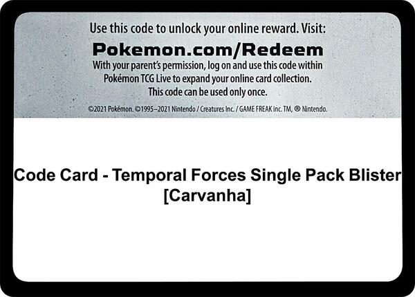 Code Card - Temporal Forces Single Pack Blister [Carvanha] [SV05 Temporal Forces]