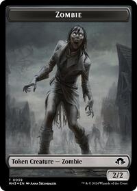 Zombie (Ripple Foil) // Elephant Double-Sided Token (39 // 18) [Modern Horizons 3 Commander]