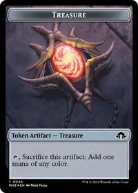 Treasure (Ripple Foil)  // Copy Double-Sided Token (45 // 1) [Modern Horizons 3]