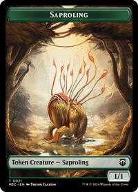 Saproling (Ripple Foil) // Emblem - Garruk, Apex Predator Double-Sided Token (21 // 27) [Modern Horizons 3 Commander]