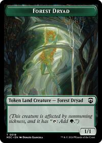 Forest Dryad (Ripple Foil) // Emblem - Vivien Reid Double-Sided Token (19 // 28) [Modern Horizons 3 Commander]