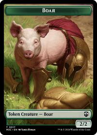 Boar (Ripple Foil) // Forest Dryad Double-Sided Token (17 // 19) [Modern Horizons 3 Commander]