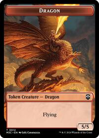 Dragon (Ripple Foil) // Copy Double-Sided Token (12 // 1) [Modern Horizons 3 Commander]