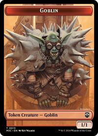 Goblin (Ripple Foil) // Tarmogoyf Double-Sided Token (13 // 22) [Modern Horizons 3 Commander]