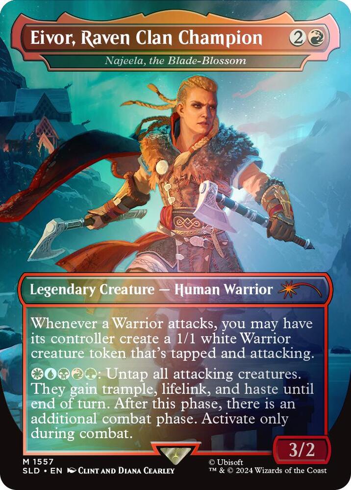 Eivor, Raven Clan Champion - Najeela, the Blade-Blossom (Rainbow Foil) (1557) [Secret Lair Drop]