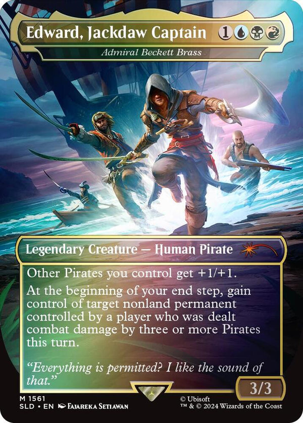 Edward, Jackdaw Captain - Admiral Beckett Brass (Rainbow Foil) (1561) [Secret Lair Drop]