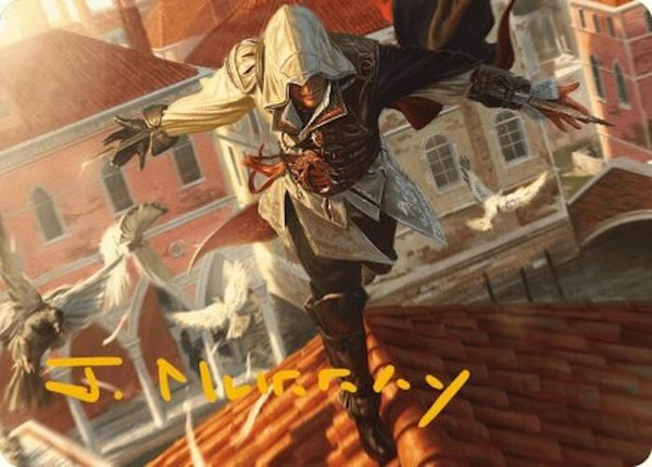 Ezio, Blade of Vengeance Art Card (Gold-Stamped Signature) (19) [Universes Beyond: Assassin's Creed Art Series]