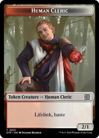 Human Cleric // Plot Double-Sided Token (1 // 20) [Breaking News]