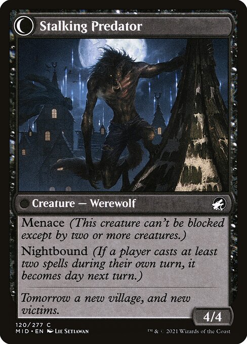 Shady Traveler // Stalking Predator (120) [Innistrad: Midnight Hunt] Reverse