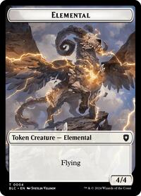 Elemental // Shark Double-Sided Token (4 // 16) [Bloomburrow Commander]