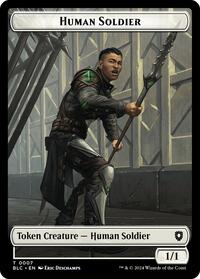 Human Soldier // Wolf (0035) Double-Sided Token (7 // 35) [Bloomburrow Commander]