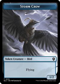Storm Crow // Bird (003) Double-Sided Token (18 // 3) [Bloomburrow Commander]