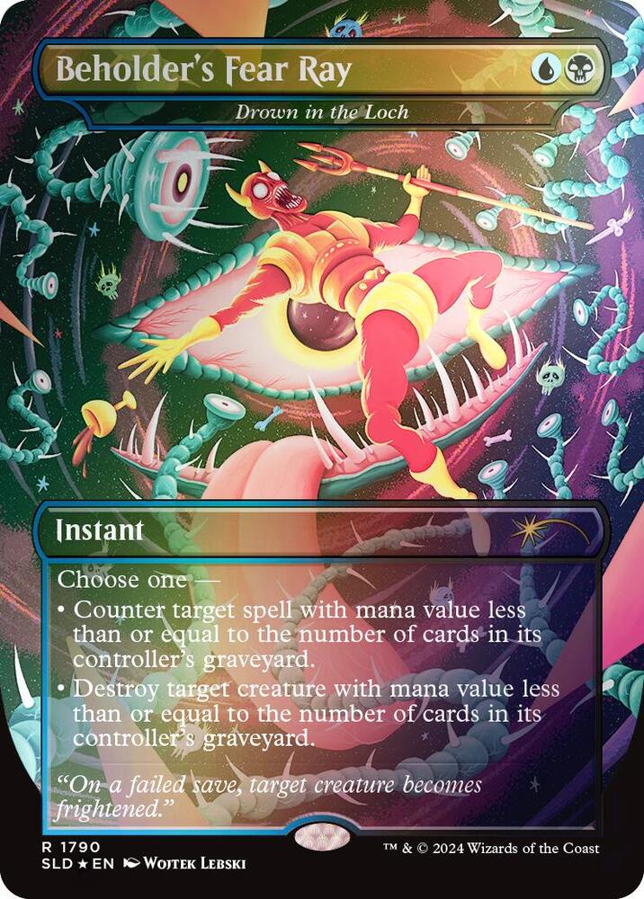 Beholder's Fear Ray - Drown in the Loch (Rainbow Foil) (1790) [Secret Lair Drop]