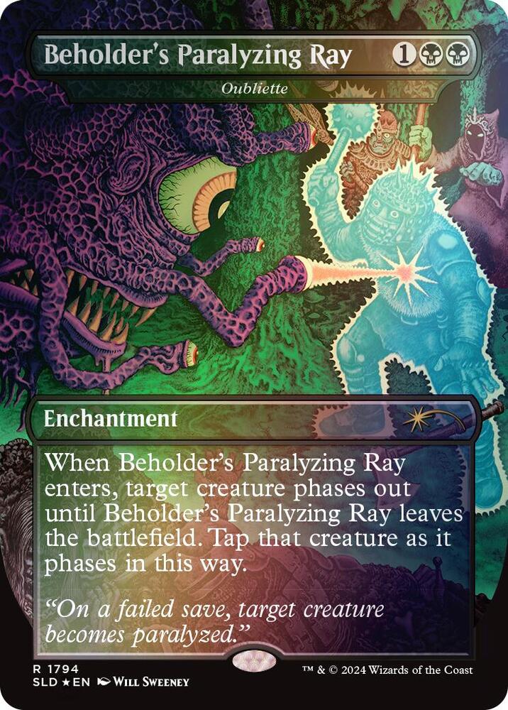 Beholder's Paralyzing Ray - Oubliette (Rainbow Foil) (1794) [Secret Lair Drop]