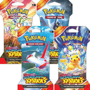 Surging Sparks Sleeved Booster Pack Bundle Set of 4