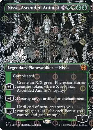 Nissa, Ascended Animist (454) [Phyrexia: All Will Be One] [Showcase, Borderless]