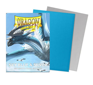 Dragon Shield Sky Blue & Silver Matte Dual Sleeves