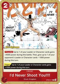 I'd Never Shoot You!!!! (OP08-017) [Two Legends Pre-Release Cards]