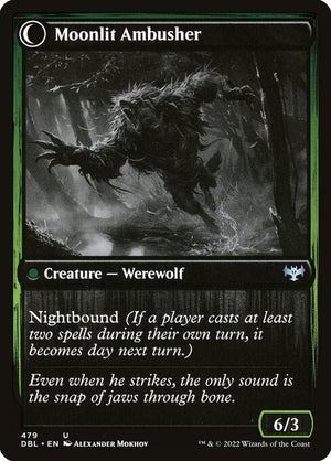 Oakshade Stalker // Moonlit Ambusher (479) [Innistrad: Double Feature] Reverse