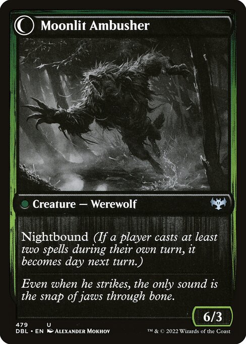 Oakshade Stalker // Moonlit Ambusher (479) [Innistrad: Double Feature] Reverse