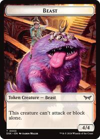 Beast Token (3) [Duskmourn: House of Horror]