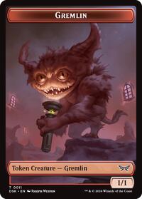 Gremlin // Manifest Double-Sided Token (11 // 18) [Duskmourn: House of Horror]