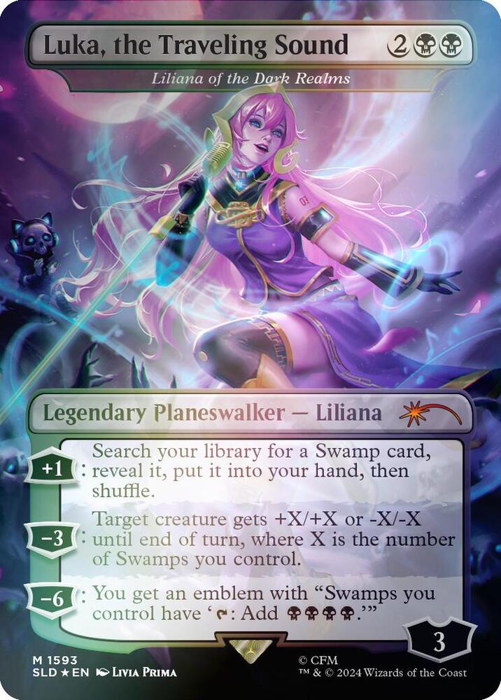 Luka, the Traveling Sound - Liliana of the Dark Realms (Rainbow Foil) (1593) [Secret Lair Drop]