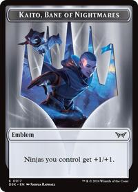 Emblem - Kaito, Bane of Nightmares // Manifest Double-Sided Token (17 // 18) [Duskmourn: House of Horror]