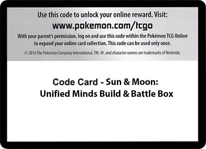 Code Card - Sun & Moon Unified Minds Build & Battle Box [SM Unified Minds]