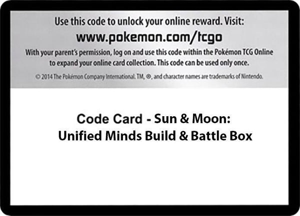 Code Card - Sun & Moon Unified Minds Build & Battle Box [SM Unified Minds]
