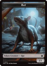 Rat (0014) // Zombie Double-Sided Token (14 // 15) [Foundations]