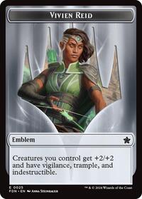 Emblem - Vivien Reid // Elf Warrior Double-Sided Token (25 // 19) [Foundations]