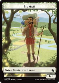 Human // Knight Double-Sided Token (3 // 4) [Foundations]