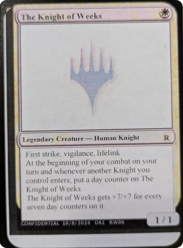 The Knight of Weeks [Un-Known Event Playtest Cards]