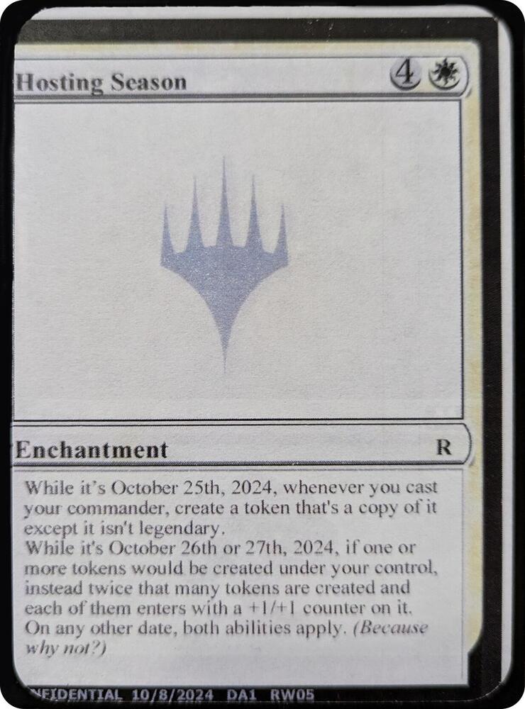 Hosting Season [Un-Known Event Playtest Cards]