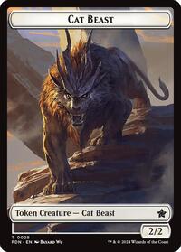 Cat Beast // Dragon (0017) Double-Sided Token (28 // 17) [Foundations]