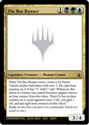 The Bus Runner [Un-Known Event Playtest Cards]