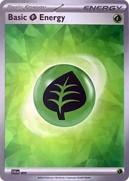 Basic Grass Energy (Cracked Ice Holo) (009) [SV07 Stellar Crown]
