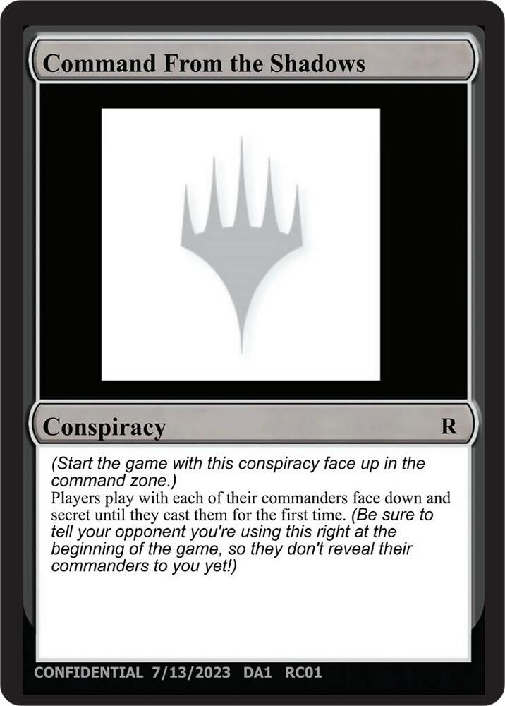 Command From the Shadows [Un-Known Event Playtest Cards]