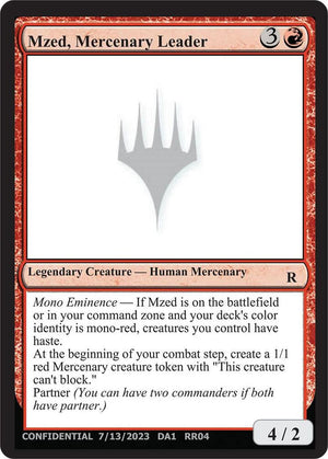 Mzed, Mercenary Leader [Un-Known Event Playtest Cards]
