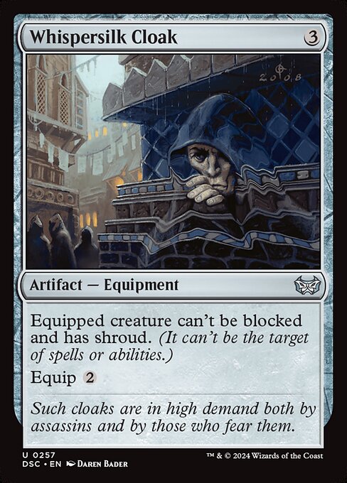 Whispersilk Cloak (257) [Duskmourn: House of Horror Commander]