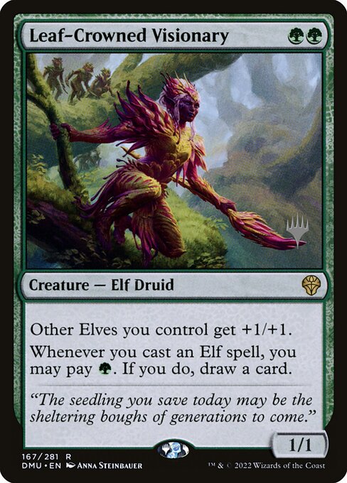 Leaf-Crowned Visionary (167p) [Dominaria United Promos]