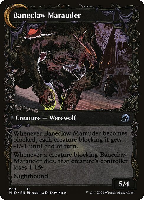 Baneblade Scoundrel // Baneclaw Marauder (289) [Innistrad: Midnight Hunt] [Showcase] Reverse
